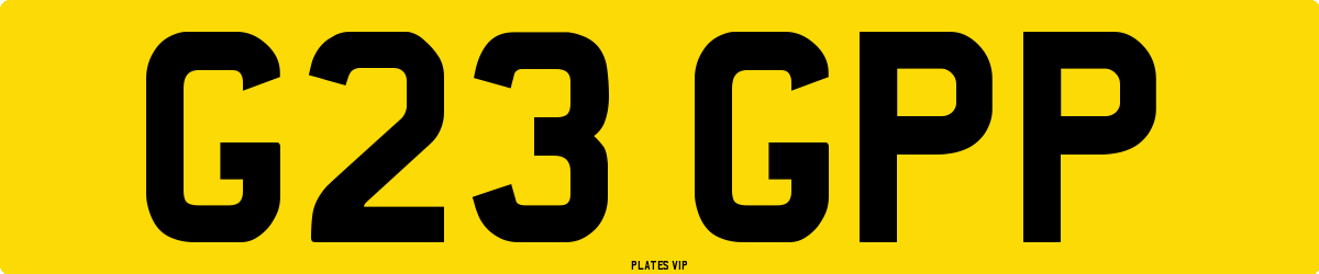 G23 GPP Number Plate