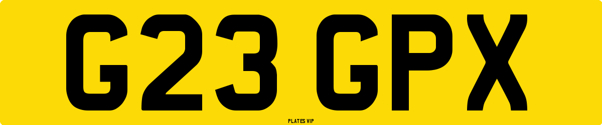 G23 GPX Number Plate