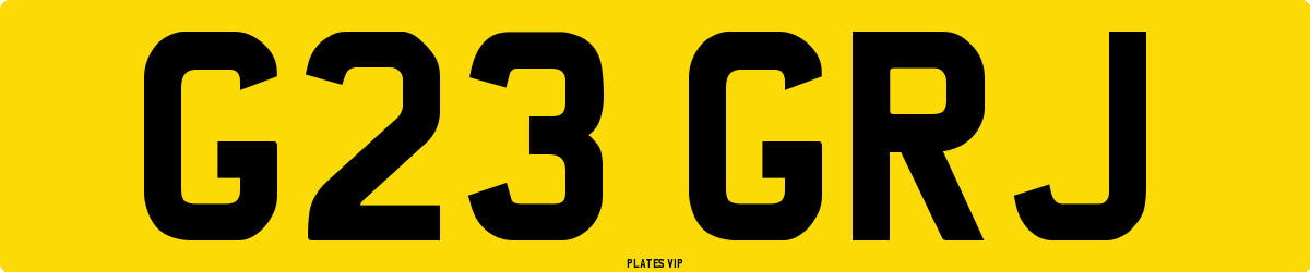 G23 GRJ Number Plate