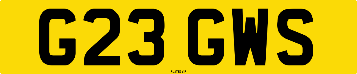G23 GWS Number Plate