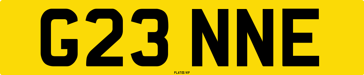 G23 NNE Number Plate