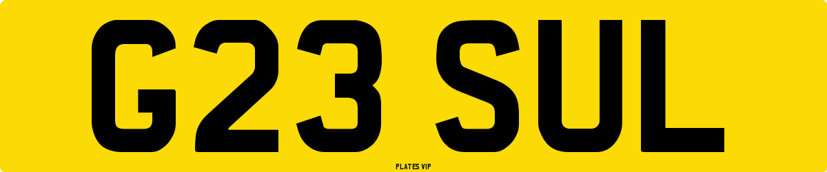 G23 SUL Number Plate