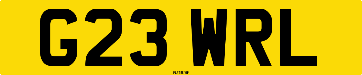 G23 WRL Number Plate