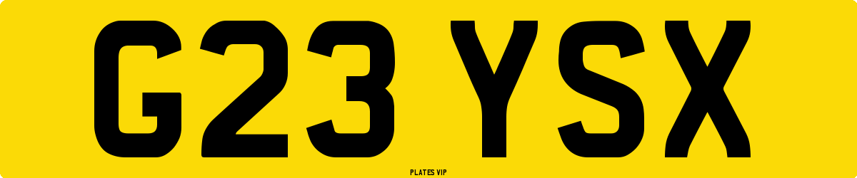 G23 YSX Number Plate