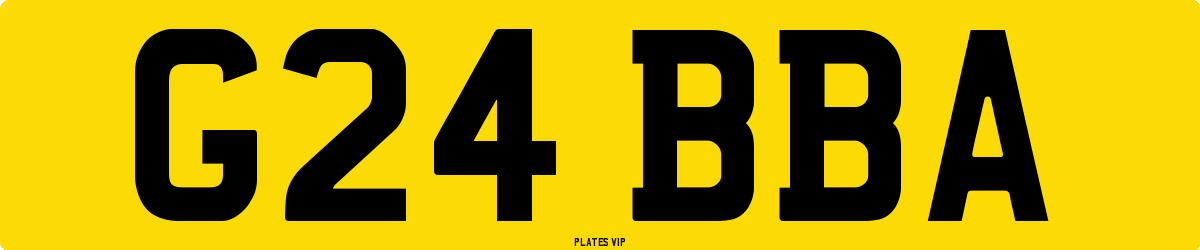 G24 BBA Number Plate