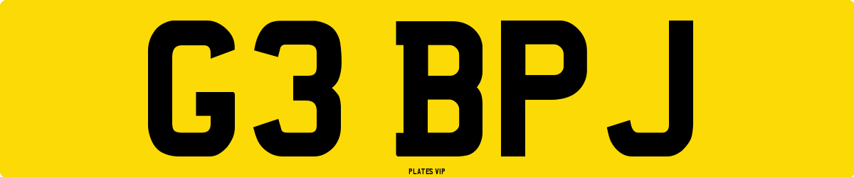 G3 BPJ Number Plate