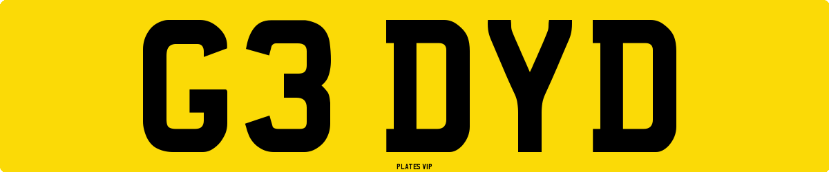 G3 DYD Number Plate