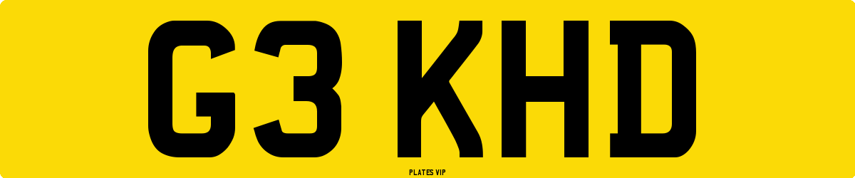 G3 KHD Number Plate