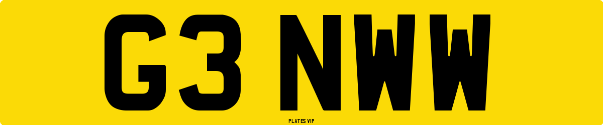 G3 NWW Number Plate