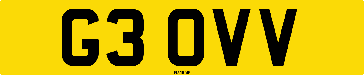G3 OVV Number Plate
