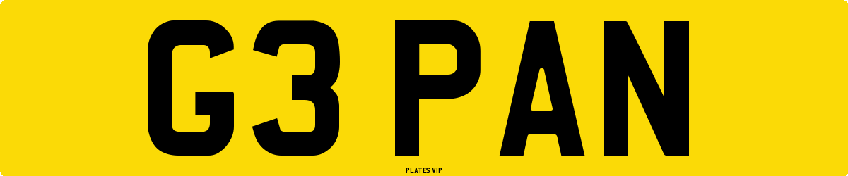 G3 PAN Number Plate