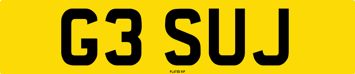 G3 SUJ Number Plate