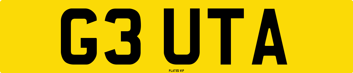 G3 UTA Number Plate