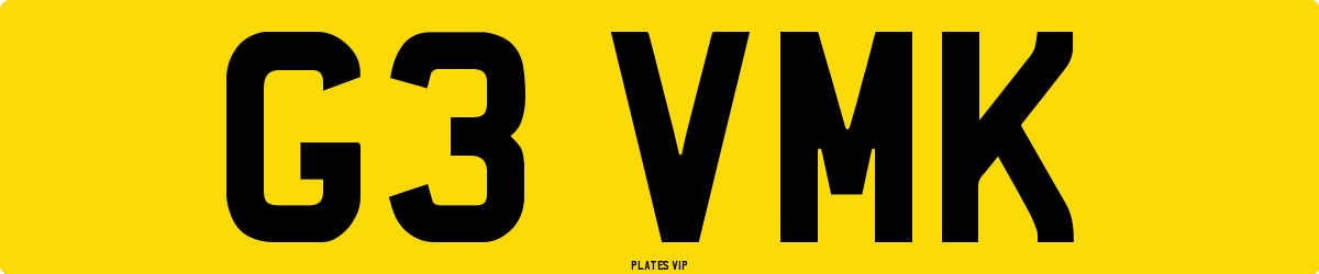 G3 VMK Number Plate