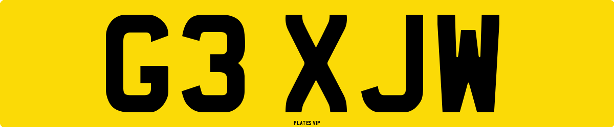 G3 XJW Number Plate