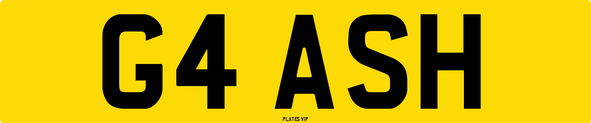 G4 ASH Number Plate