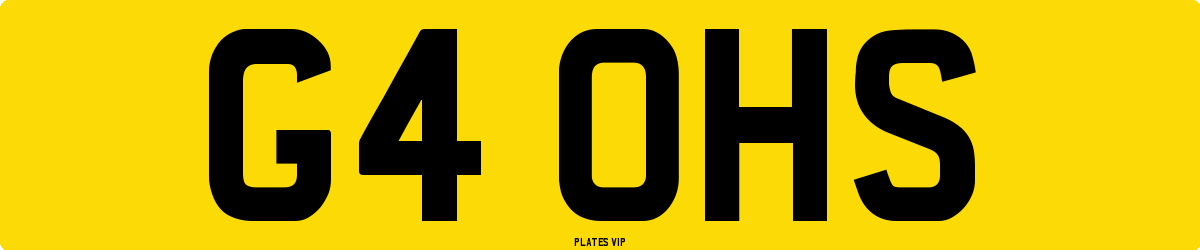 G4 OHS Number Plate