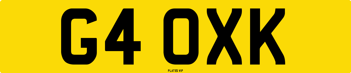 G4 OXK Number Plate