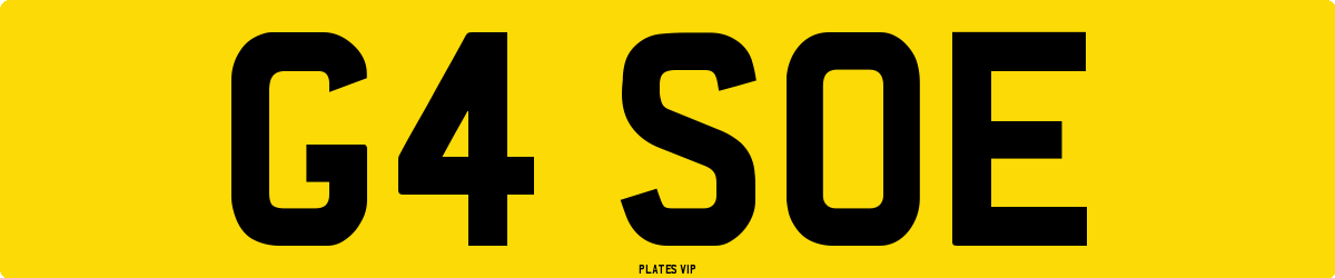 G4 SOE Number Plate