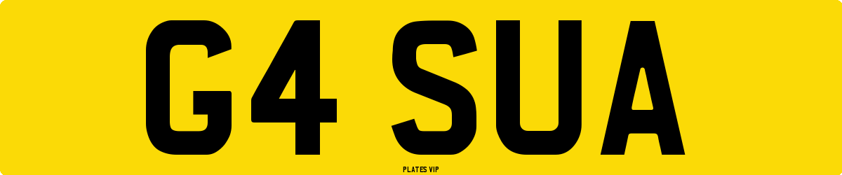 G4 SUA Number Plate