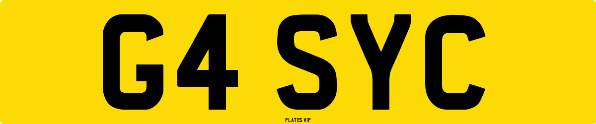G4 SYC Number Plate