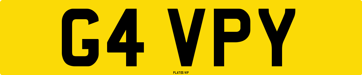 G4 VPY Number Plate