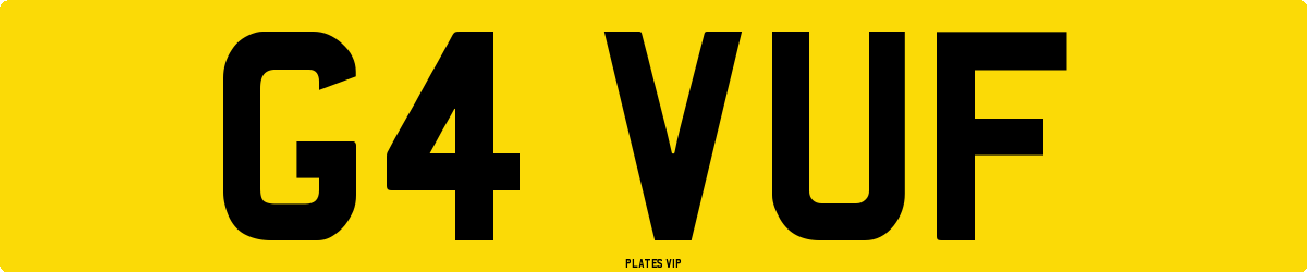 G4 VUF Number Plate