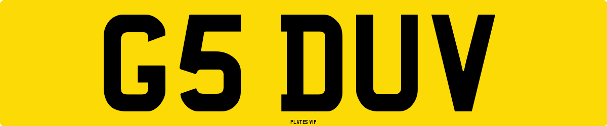 G5 DUV Number Plate