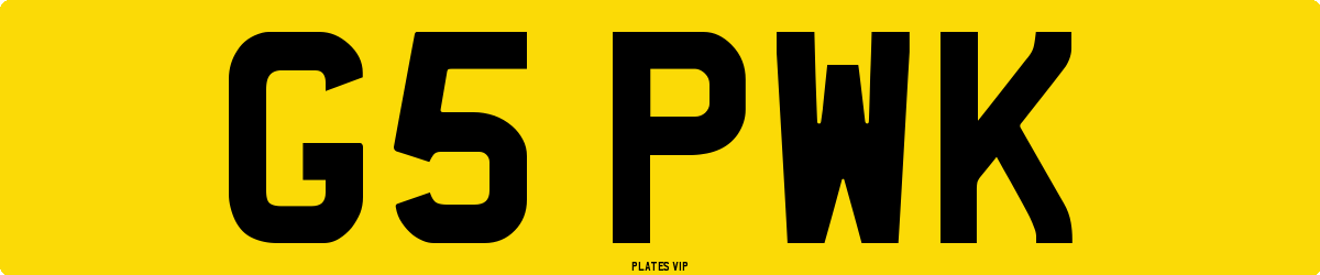 G5 PWK Number Plate
