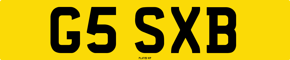 G5 SXB Number Plate