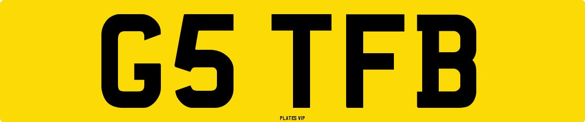G5 TFB Number Plate