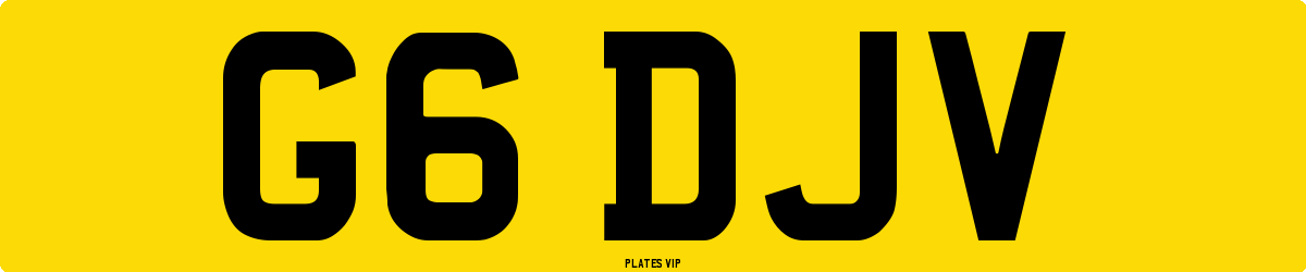 G6 DJV Number Plate