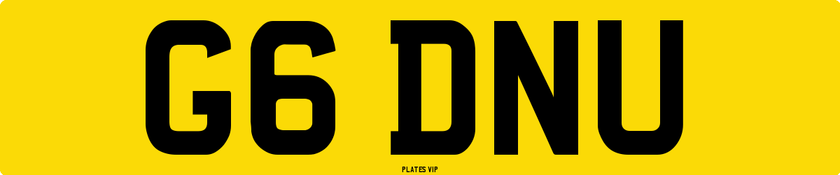 G6 DNU Number Plate