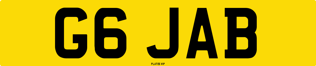 G6 JAB Number Plate