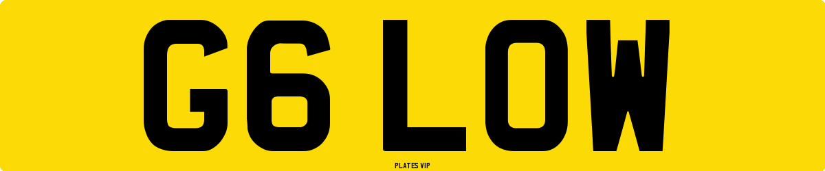 G6 LOW Number Plate