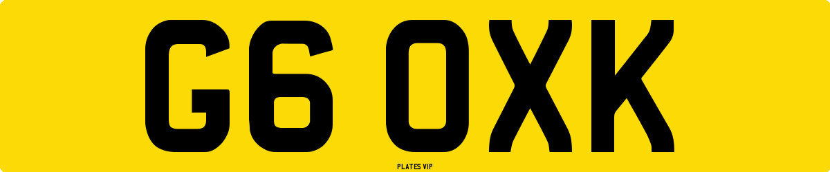 G6 OXK Number Plate