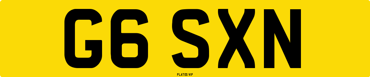 G6 SXN Number Plate