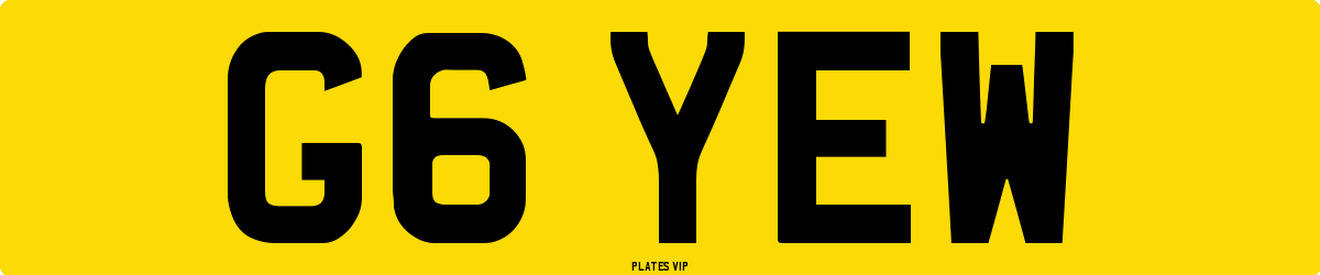 G6 YEW Number Plate
