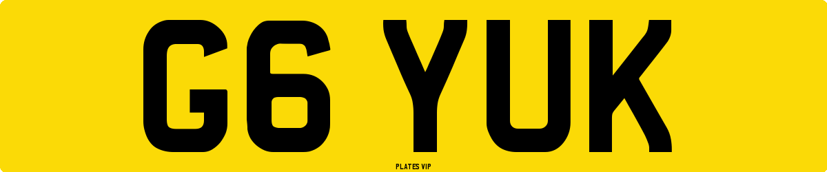 G6 YUK Number Plate