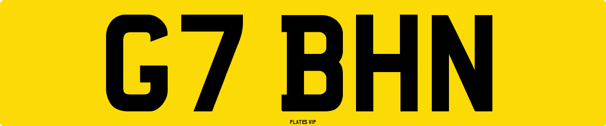 G7 BHN Number Plate