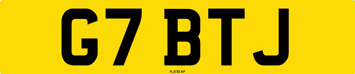 G7 BTJ Number Plate