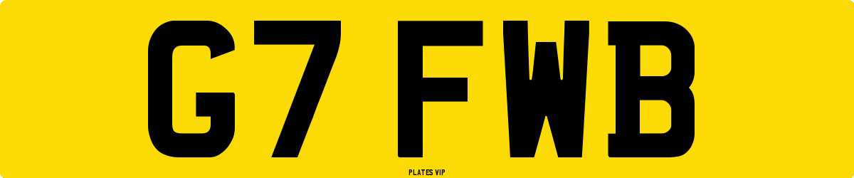G7 FWB Number Plate