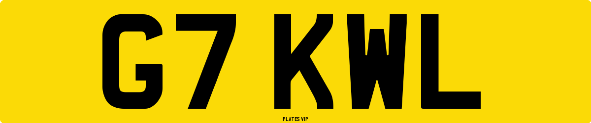 G7 KWL Number Plate