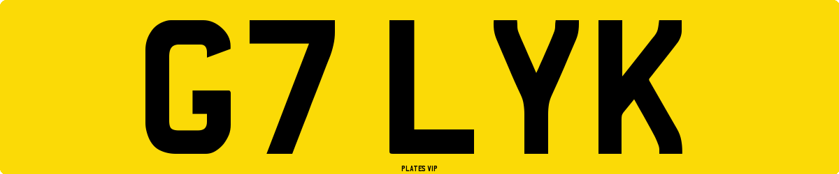 G7 LYK Number Plate