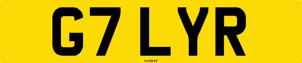 G7 LYR Number Plate