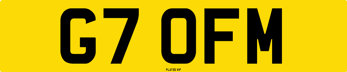G7 OFM Number Plate