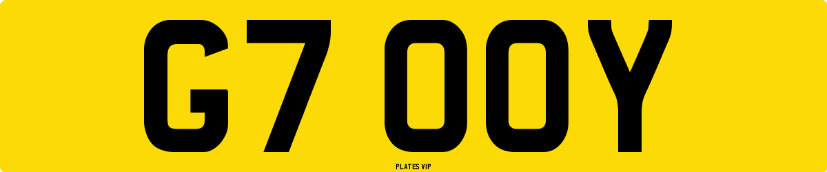 G7 OOY Number Plate