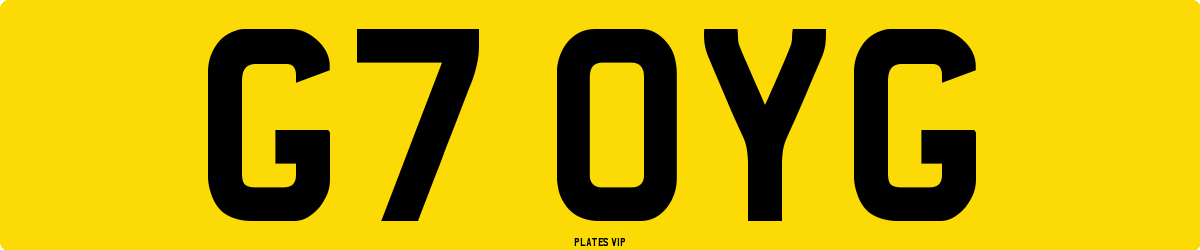 G7 OYG Number Plate