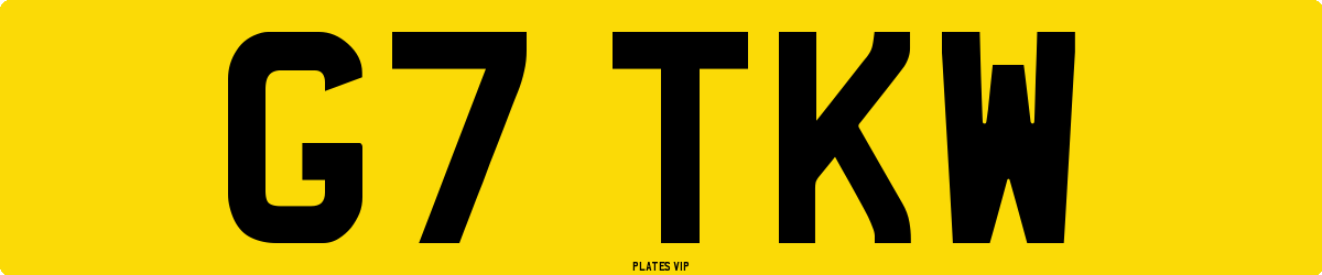 G7 TKW Number Plate