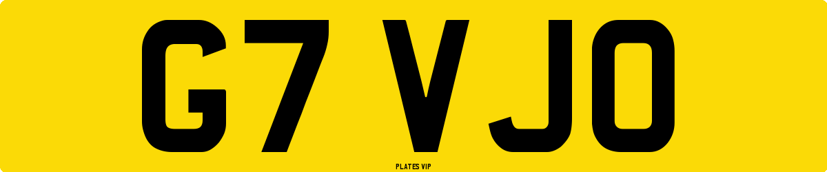 G7 VJO Number Plate